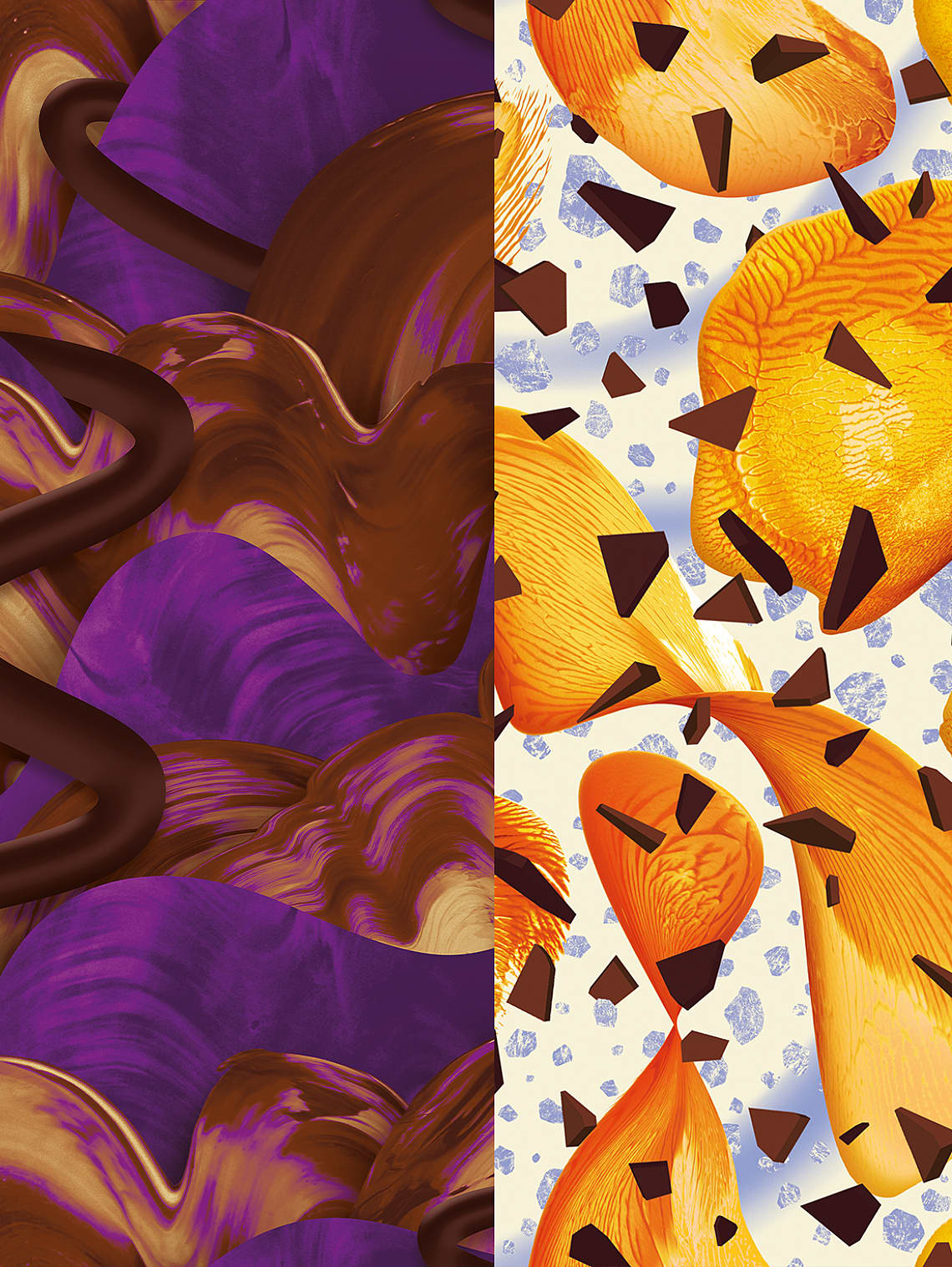duo chocolate and salted caramel flavour pattern