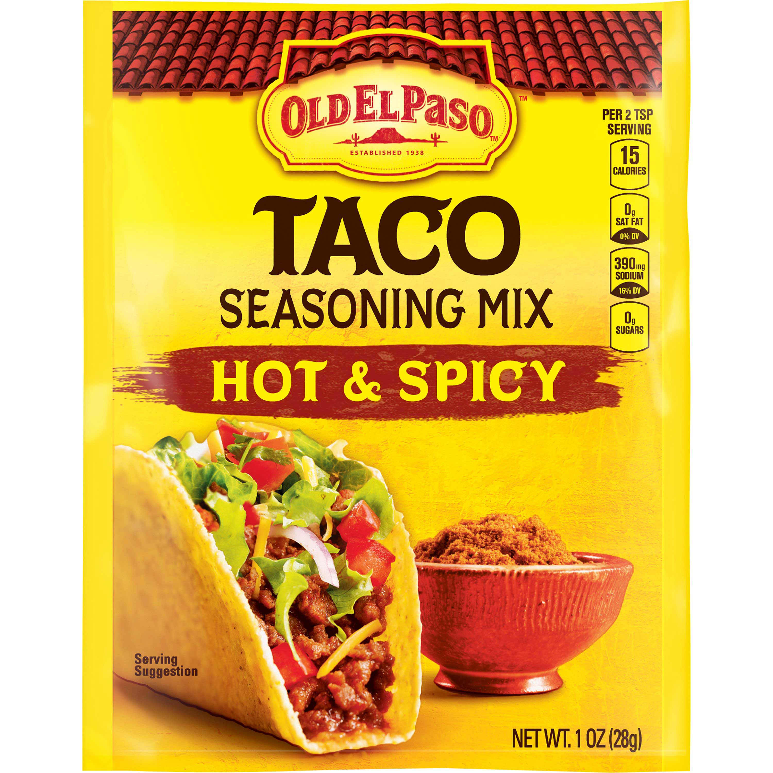 Hot And Spicy Taco Seasoning Mix Mexican Dishes Old El Paso 8240