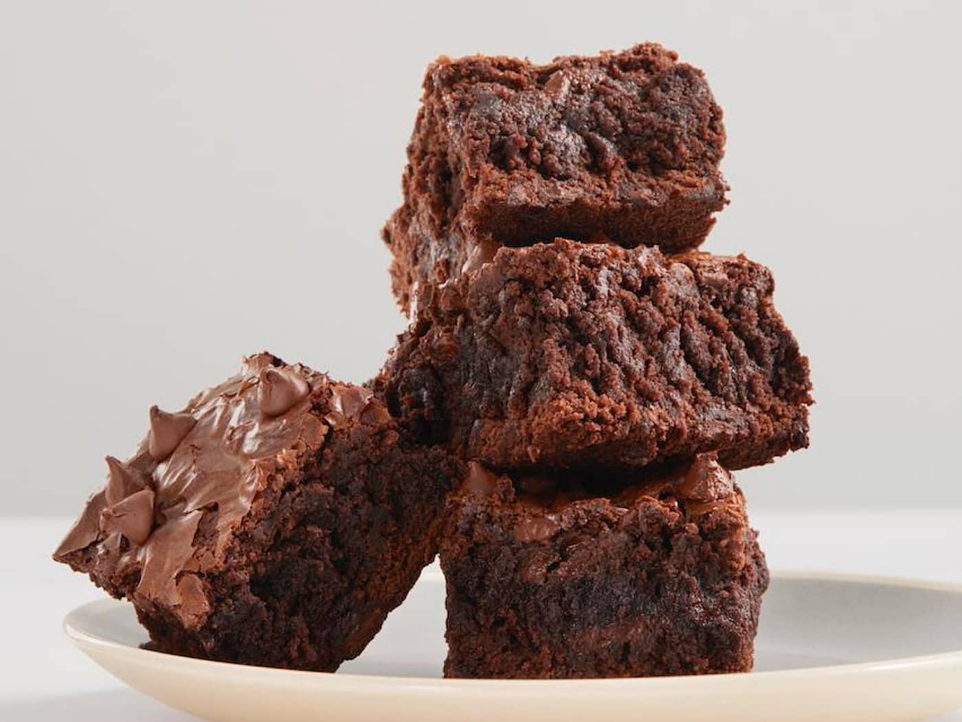 Betty Crocker brownies stacked on plate
