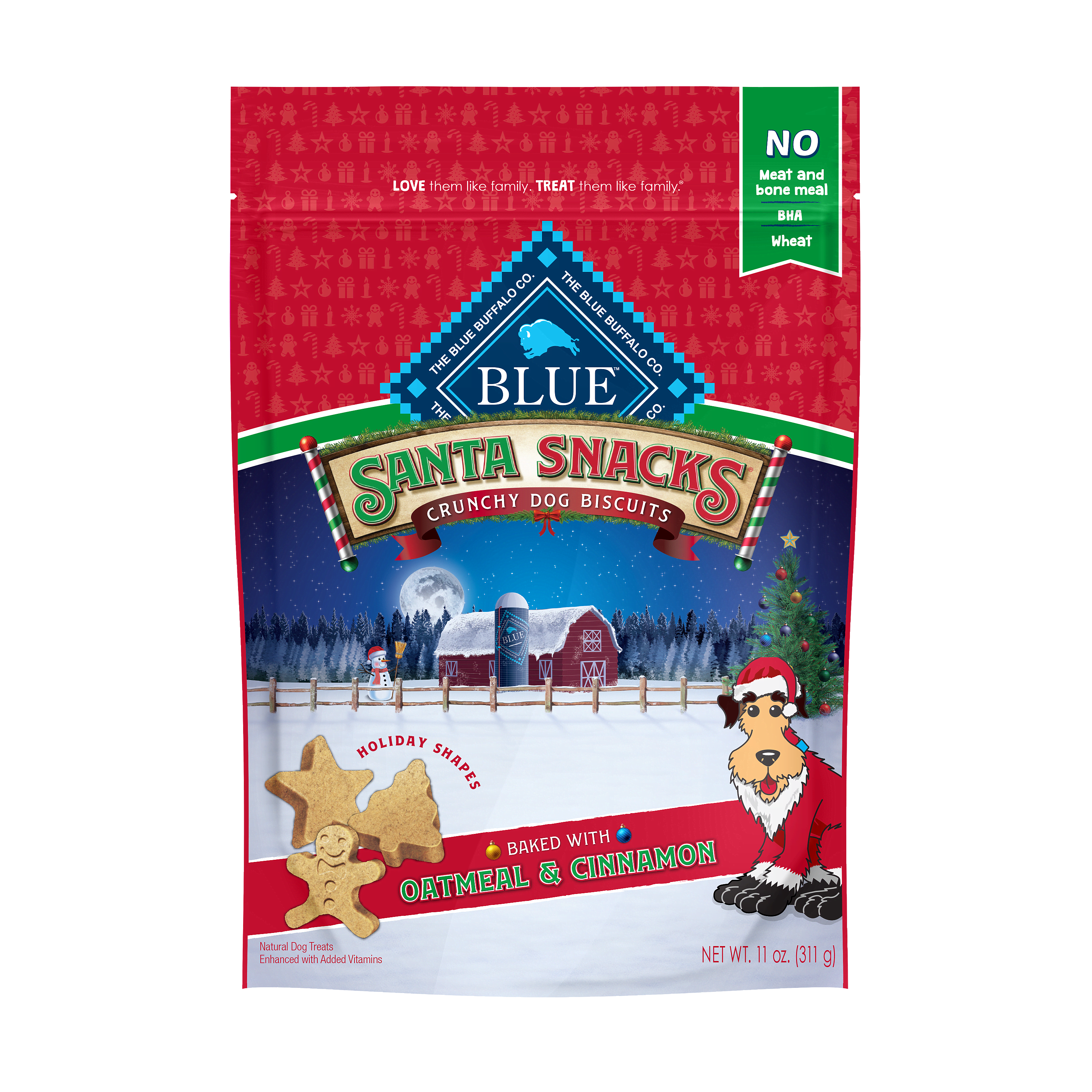 Blue Buffalo santa snacks crunchy dog treats