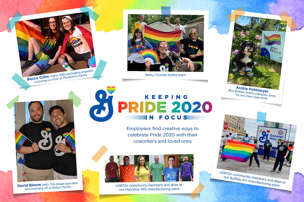 Collage of employee celebrating Pride month