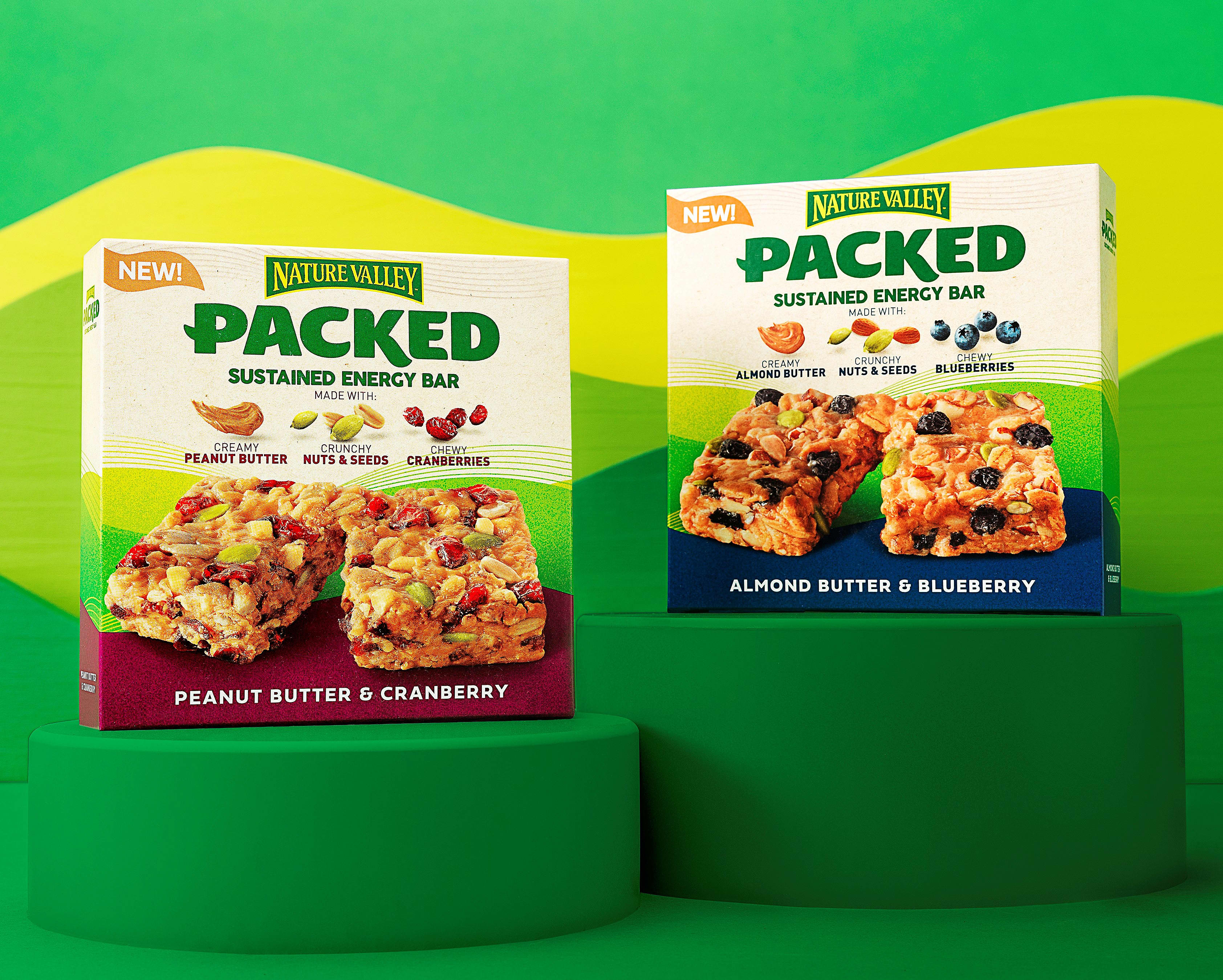 Nature Valley Packed cranberry and blueberry boxes