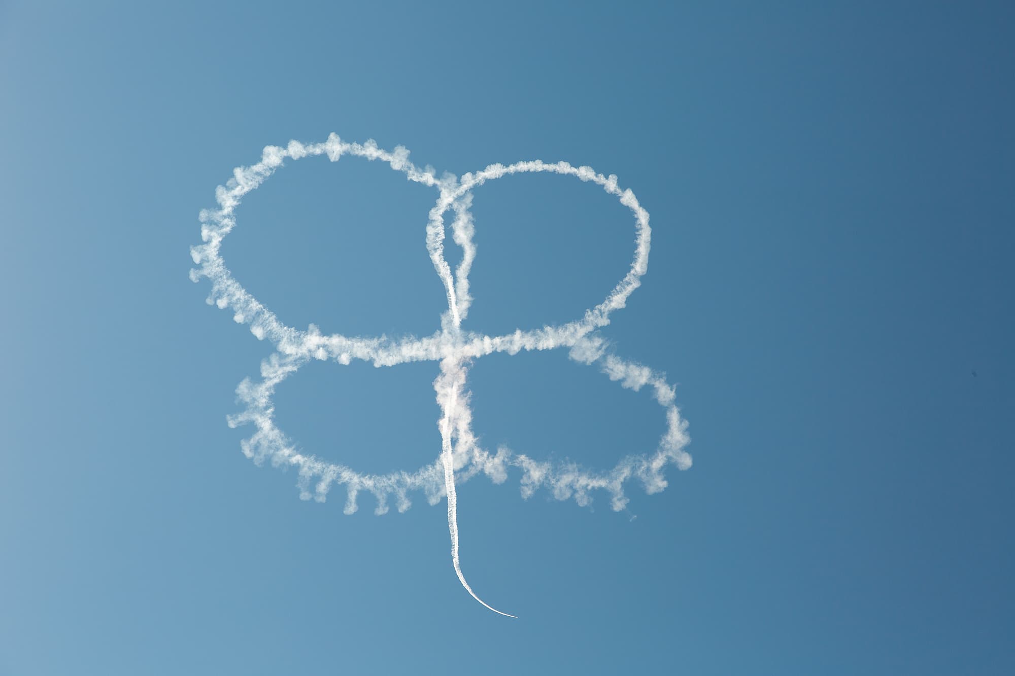 Clover drawn in sky
