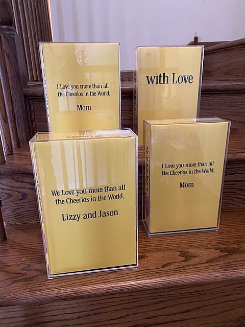Back of custom cheerios boxes