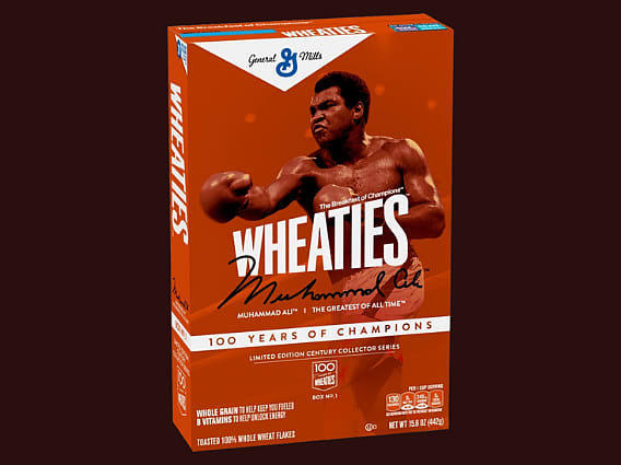 Wheaties cereal box with Muhammad Ali