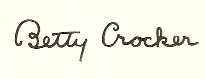 The original Betty Crocker signature