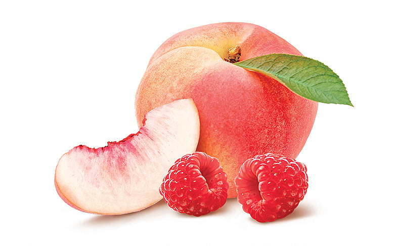 white peach raspberry