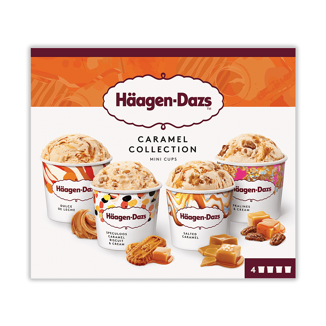 Caramel Mini Cups Multipack Luxury Ice Cream HäagenDazs