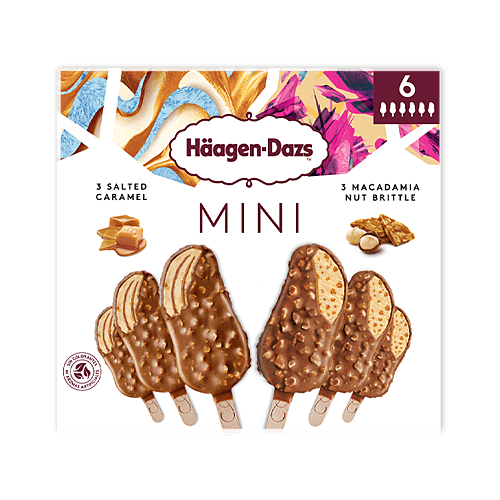 Salted Caramel & Macadamia Nut Brittle Ministicks Ice Cream Bars