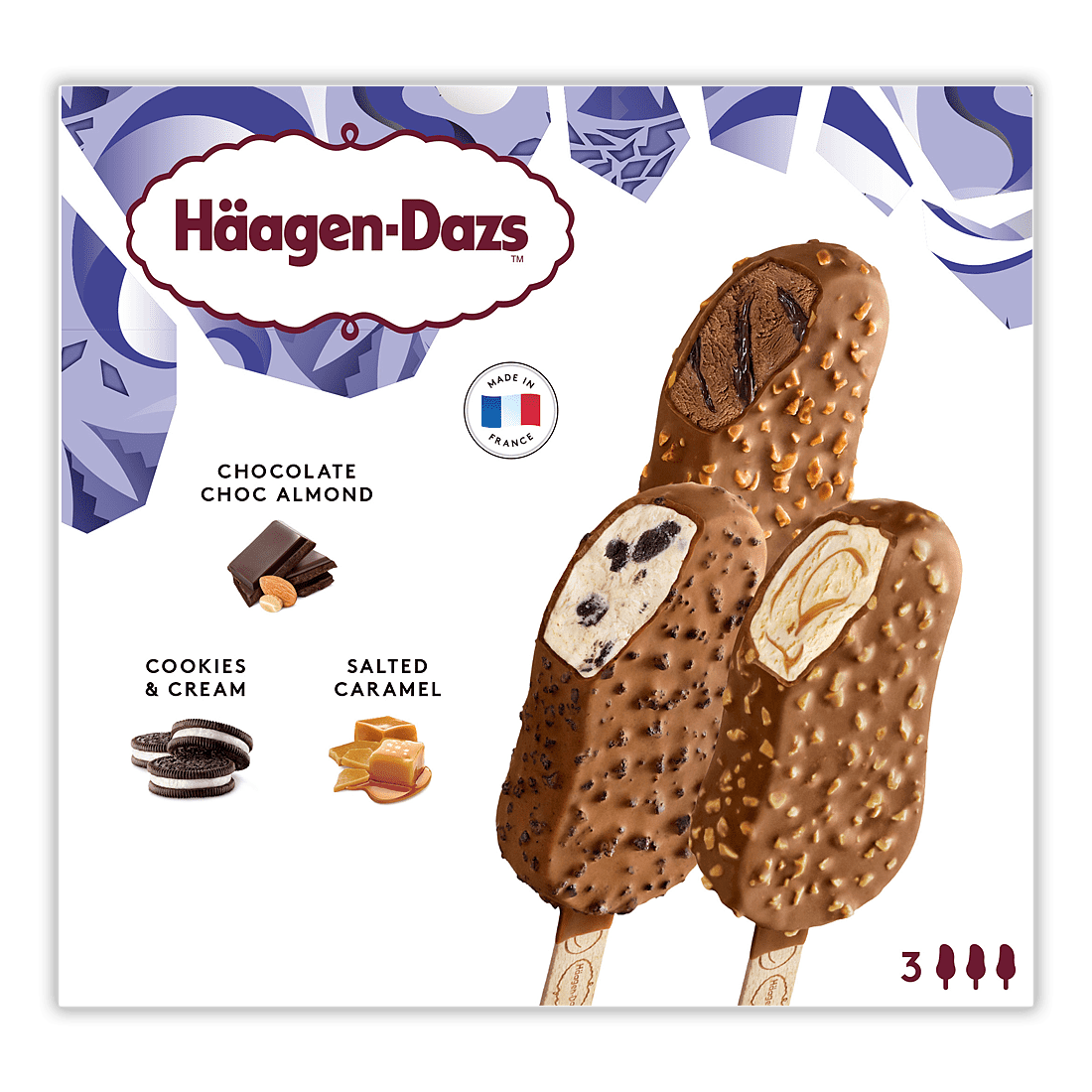 Chocolate Choc Almond & Cookies Cream & Salted Caramel Stick Bar Multipack