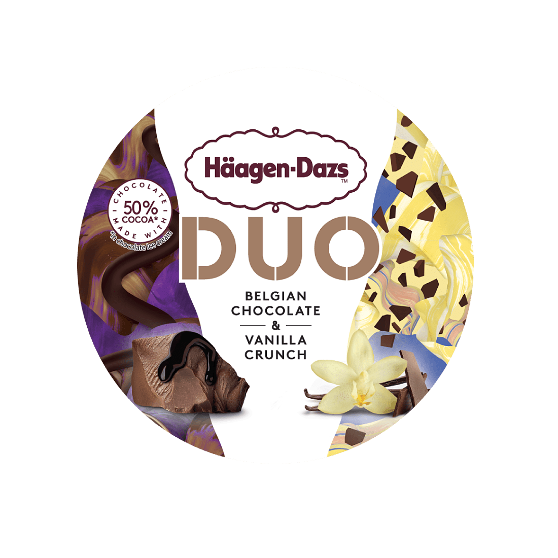 duo belgian chocolate vanilla crunch lid