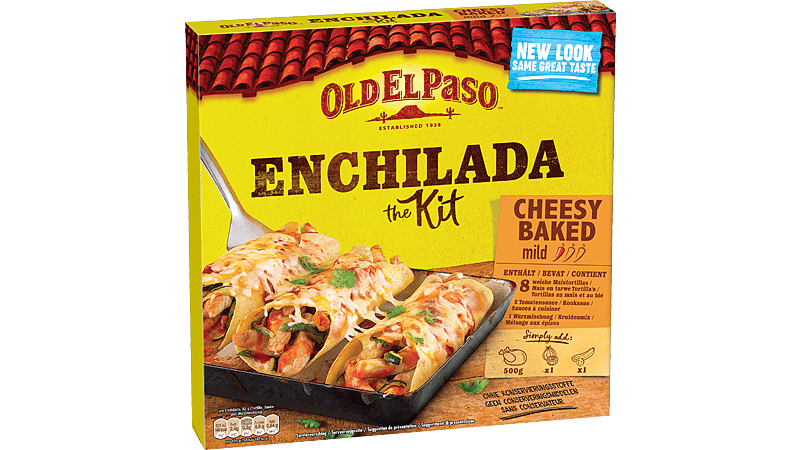 calories in old el paso enchilada dinner kit prepared as directed with chicken
