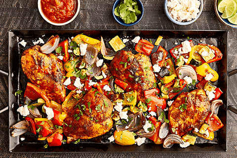 Fajitas au poulet au curry