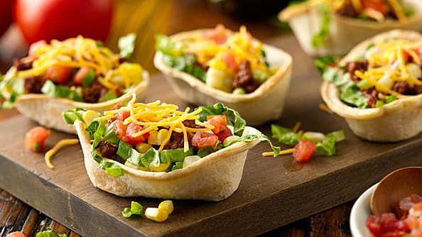 Minitacos med tacosallad