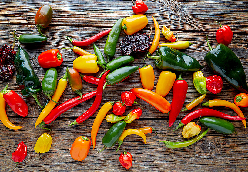 Different types sales of peppers