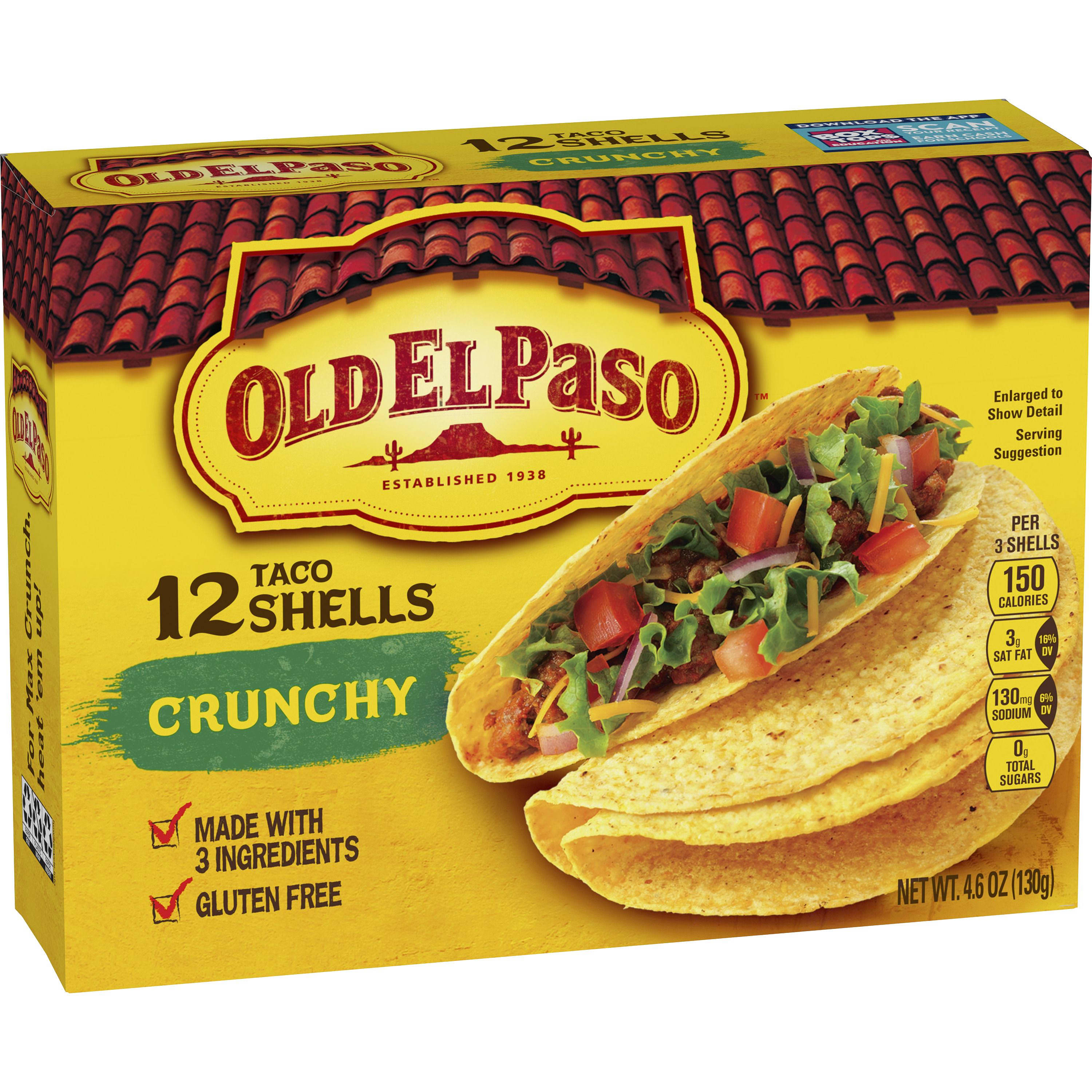 Classic Crunchy Taco Shells Gluten Free Old El Paso 0914