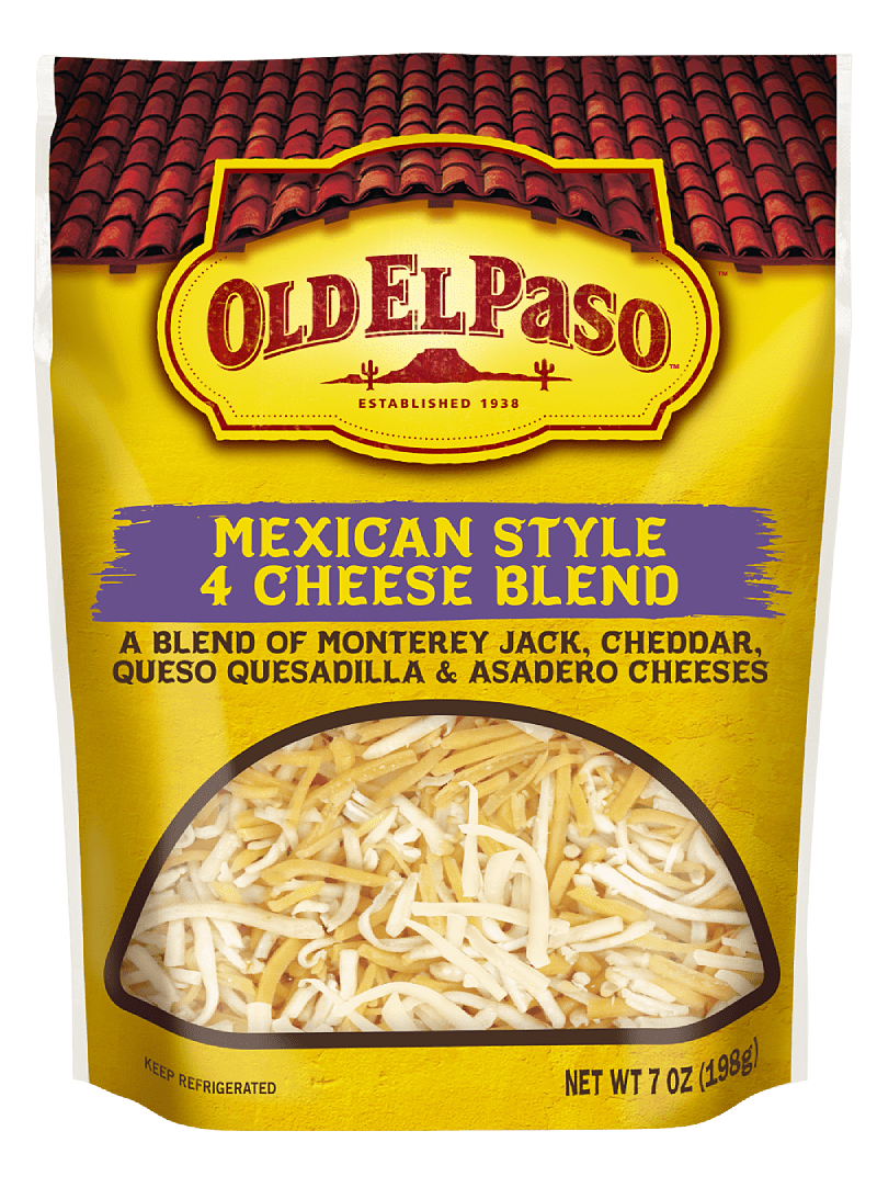 Shredded Mexican Style 4 Cheese Blend Mexican Toppings Old El Paso
