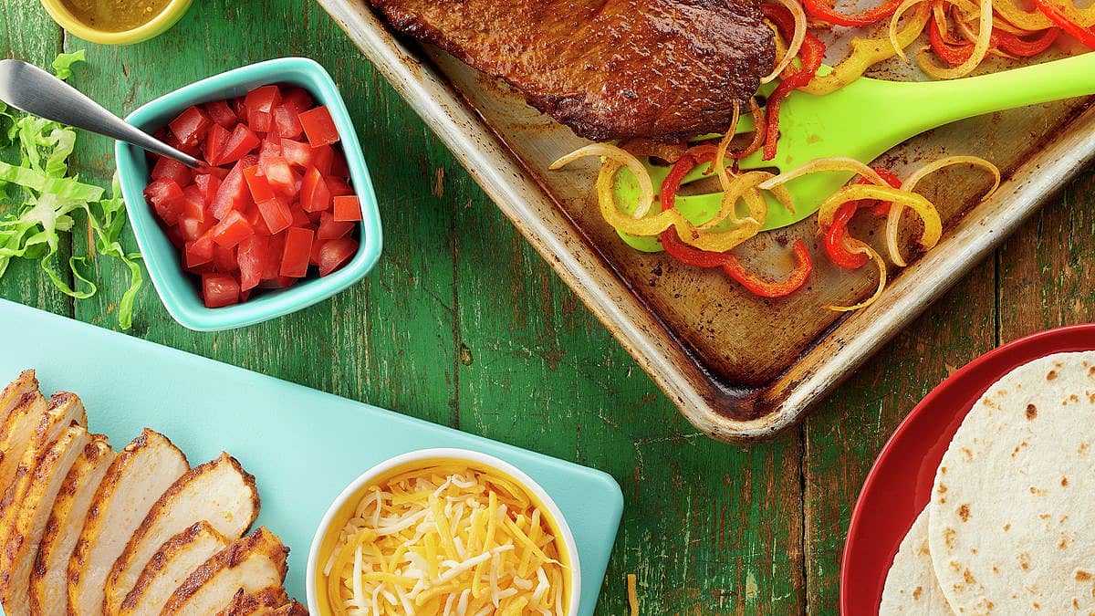 SheetPan Chicken and Steak Fajitas Mexican Recipes Old El Paso