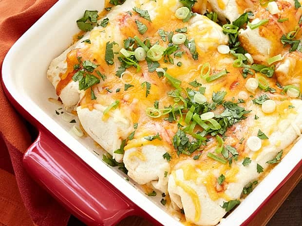Baked Smothered Chicken Burritos