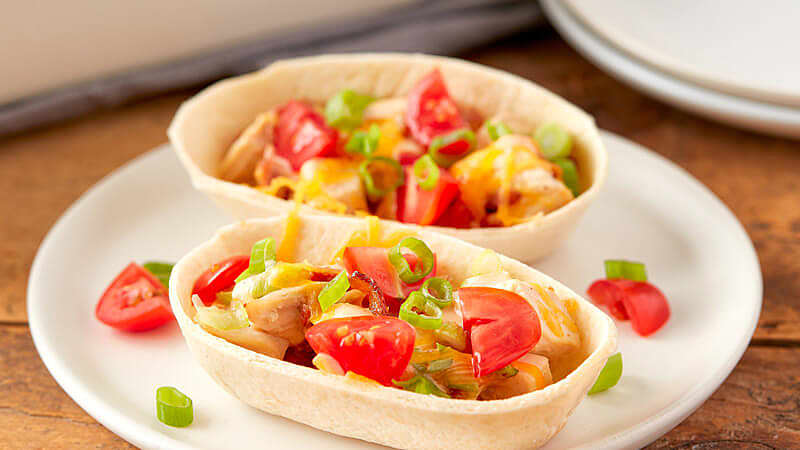 Chicken, Bacon and Ranch Tortilla Bowls