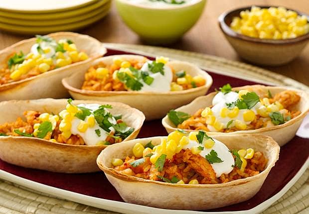 Crispy Beans and Rice Ten Minute Chicken Tacos