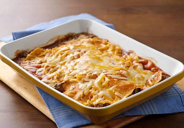 Easy Layered Beef Enchiladas