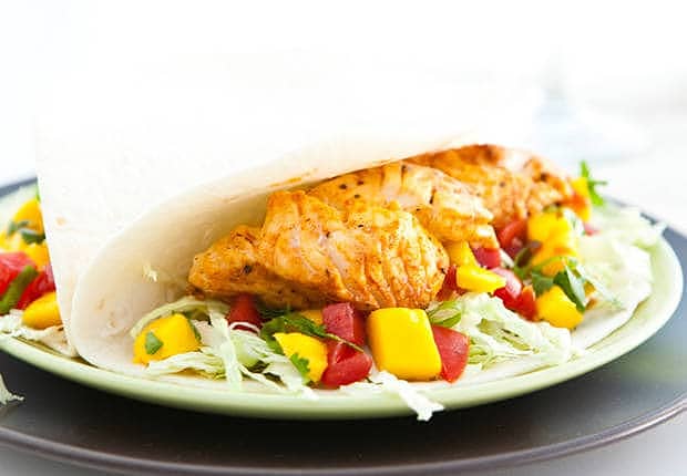 Fish Tacos with Mango Salsa