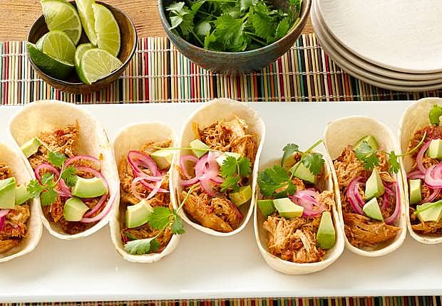 Green Chile Creamy Chicken Taco Bowls