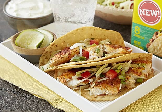 Grilled Fish Tacos in Crispy Shells