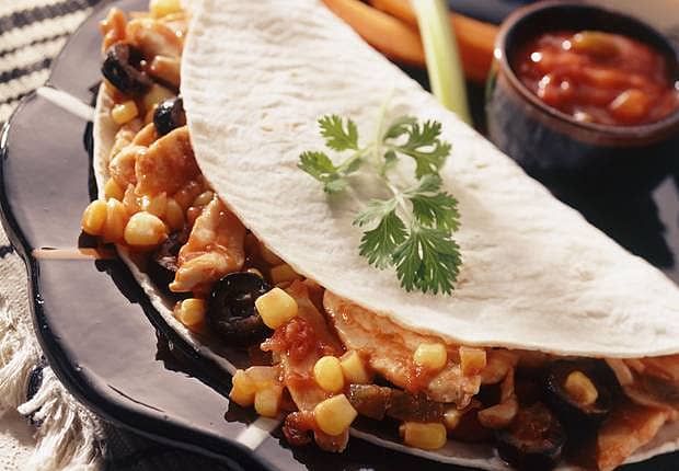 Mexican Style Chicken Filled Tortillas