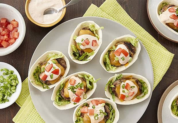 Mini Green Chile Bacon Burgers