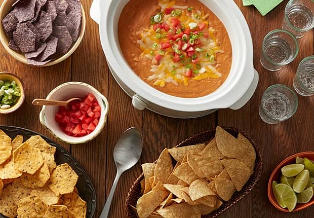Slow Cooker Cheesy Chicken Enchilada Bean Dip