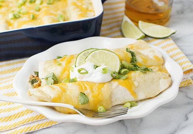 Slow-Cooker Honey Lime Chicken Enchiladas
