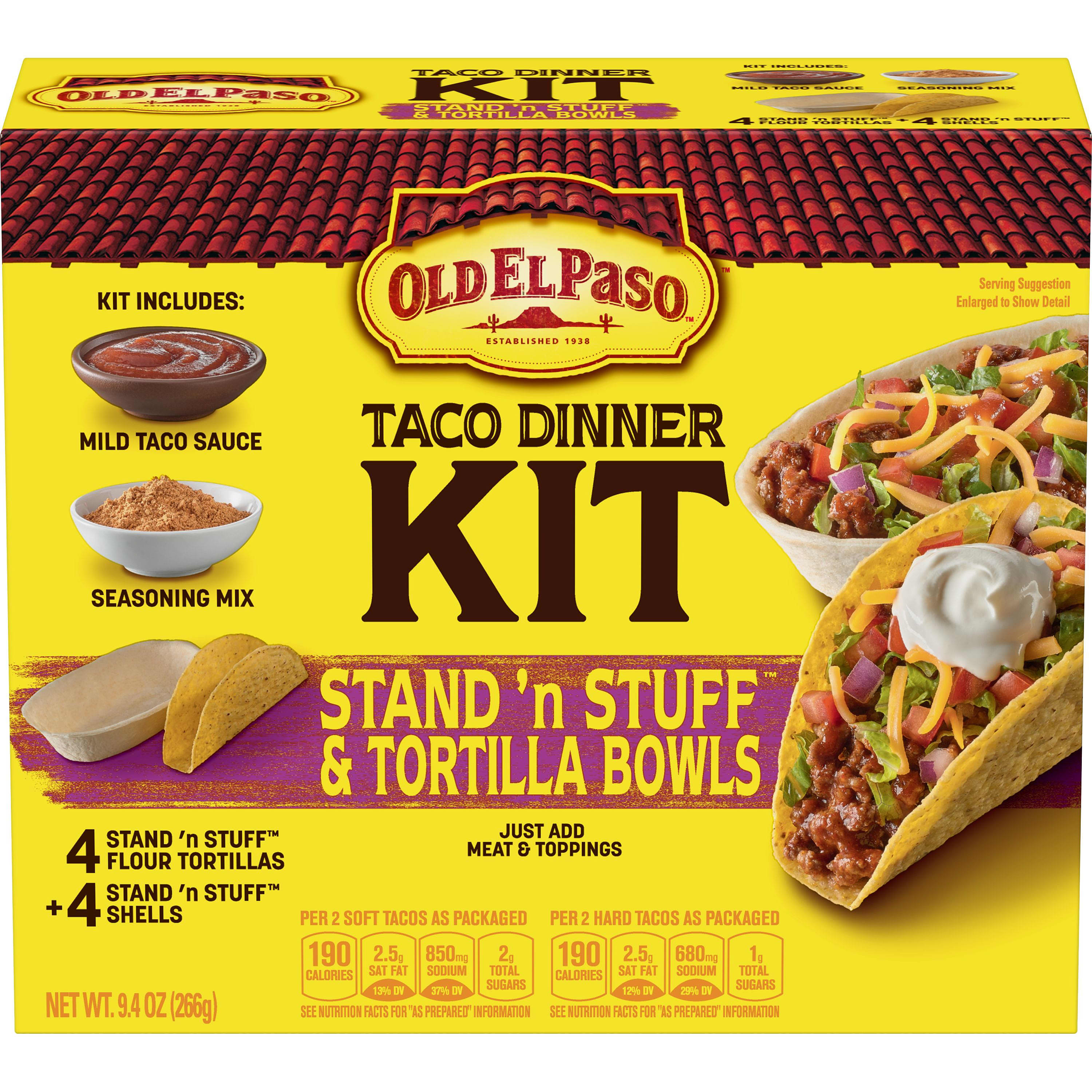 Hard & Soft Taco Dinner Kit Mexican Dishes Old El Paso